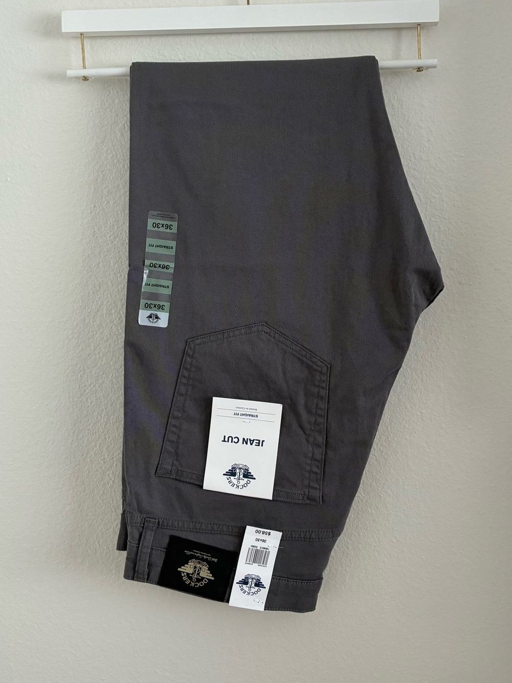 Dockers Jean Cut Straight Fit Pants Gray Men’s 36x30 New With Tags